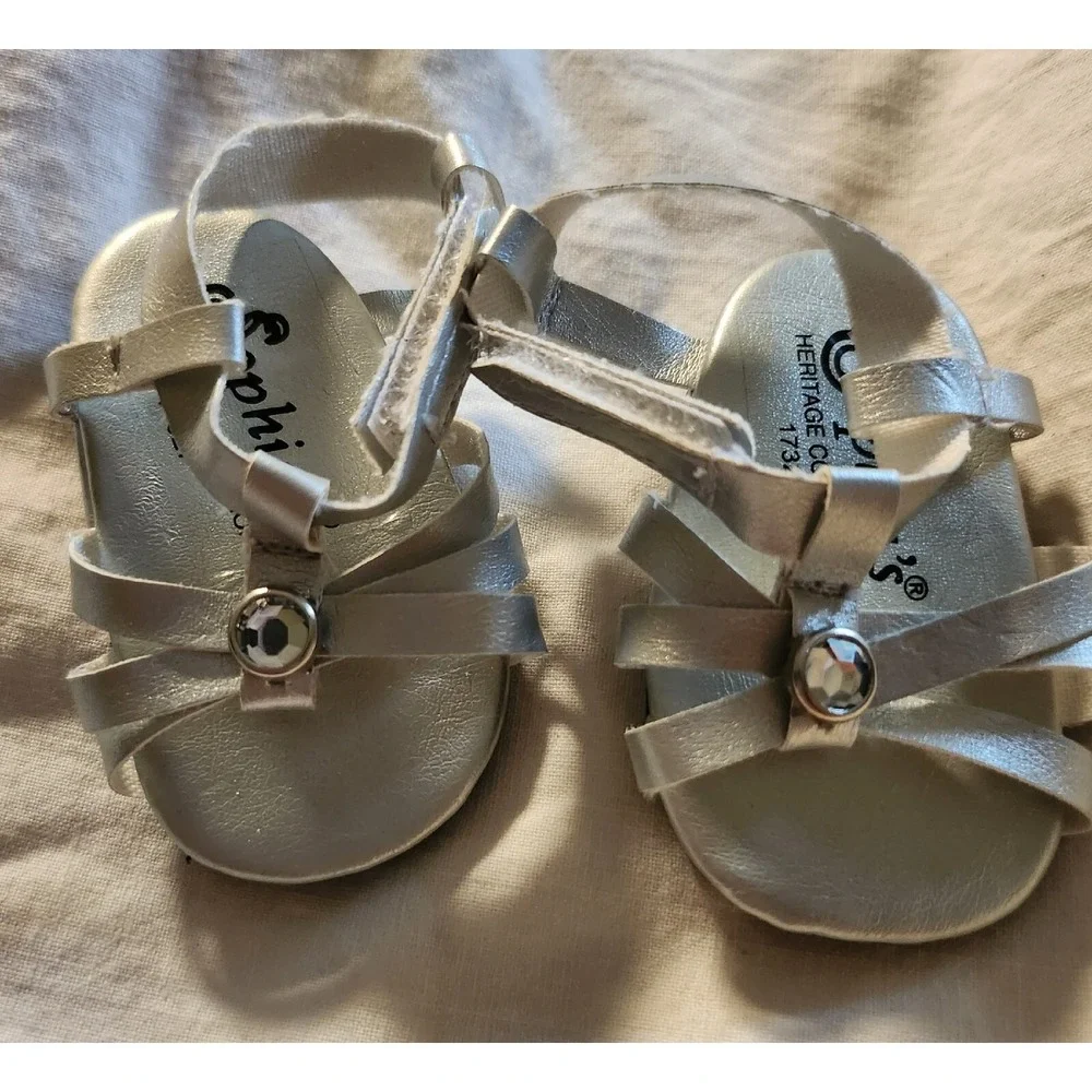 Silver Rhinestone Jewel Sandals‎ Fits 18inch American Girl Dolls